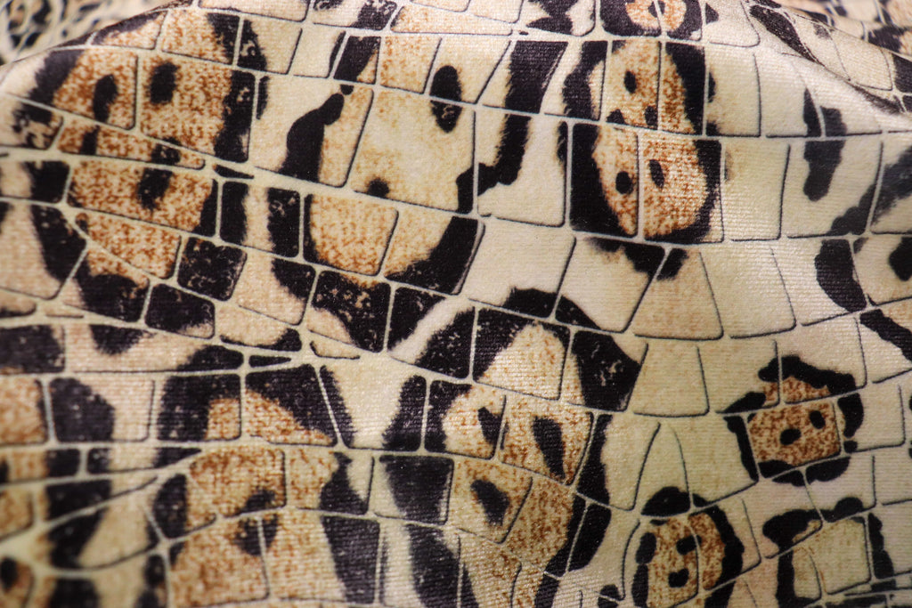 Jaguar Scale Velvet Fabric Layered Animal Spot Design
