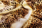 Brown Beige Cheetah Velvet Fabric Tie Dye Waves Black Spots