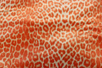 Coral Leopard Velvet Fabric Animal Print