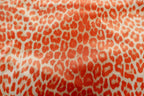 Coral Leopard Velvet Fabric Animal Print
