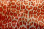 Coral Leopard Velvet Fabric Animal Print
