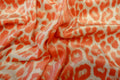 Coral Leopard Velvet Fabric Animal Print