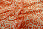 Coral Leopard Velvet Fabric Animal Print