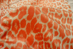Coral Leopard Velvet Fabric Animal Print