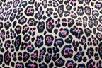 White Leopard Velvet Fabric Black Blue Pink Spots