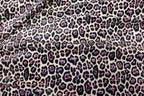 White Leopard Velvet Fabric Black Blue Pink Spots