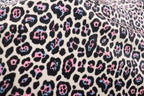 White Leopard Velvet Fabric Black Blue Pink Spots