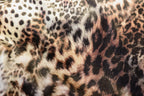 Brown Beige Animal Velvet Fabric Abstract Mixed Print