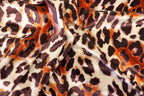 Brown Leopard Velvet Fabric Tonal Animal Print