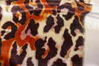 Brown Leopard Velvet Fabric Tonal Animal Print