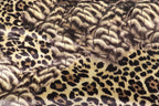 Beige Leopard Velvet Fabric Abstract Fur Effect Print