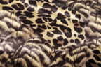 Beige Leopard Velvet Fabric Abstract Fur Effect Print