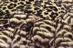 Beige Leopard Velvet Fabric Abstract Fur Effect Print