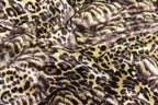 Beige Leopard Velvet Fabric Abstract Fur Effect Print