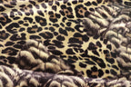 Beige Leopard Velvet Fabric Abstract Fur Effect Print