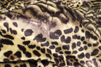 Beige Leopard Velvet Fabric Abstract Fur Effect Print