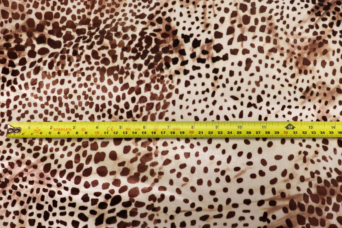 Cheetah Spot Velvet Fabric Animal Print