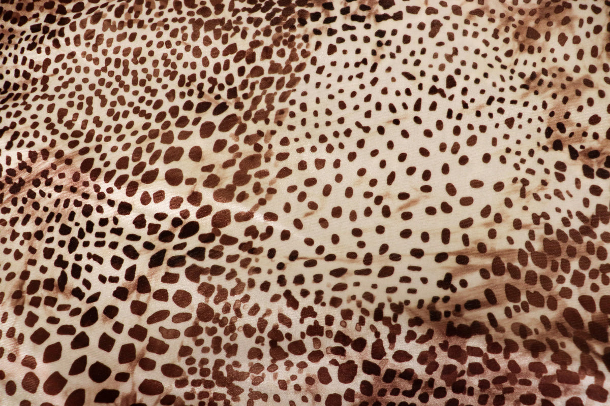 Cheetah Spot Velvet Fabric Animal Print
