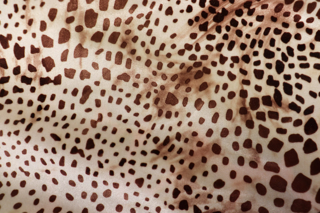 Cheetah Spot Velvet Fabric Animal Print
