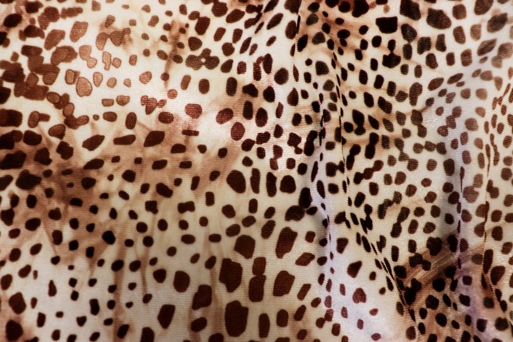Cheetah Spot Velvet Fabric Animal Print