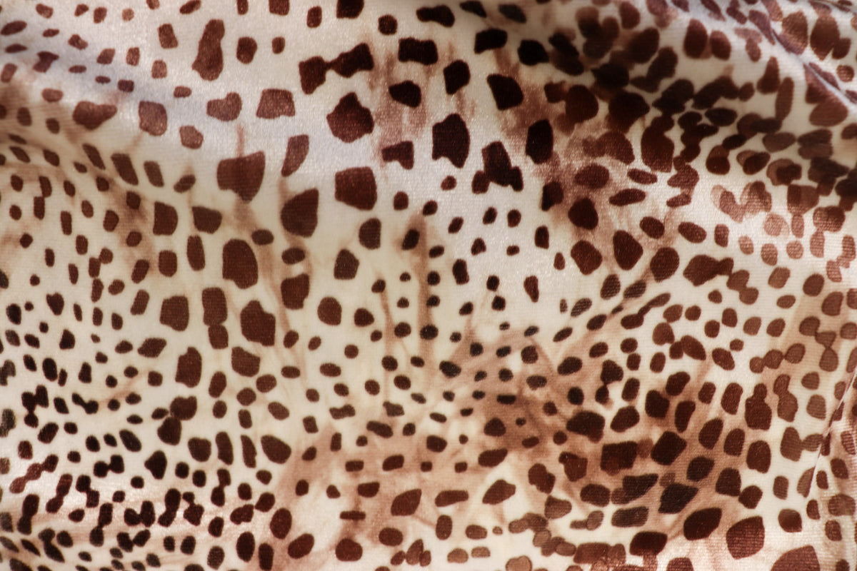 Cheetah Spot Velvet Fabric Animal Print