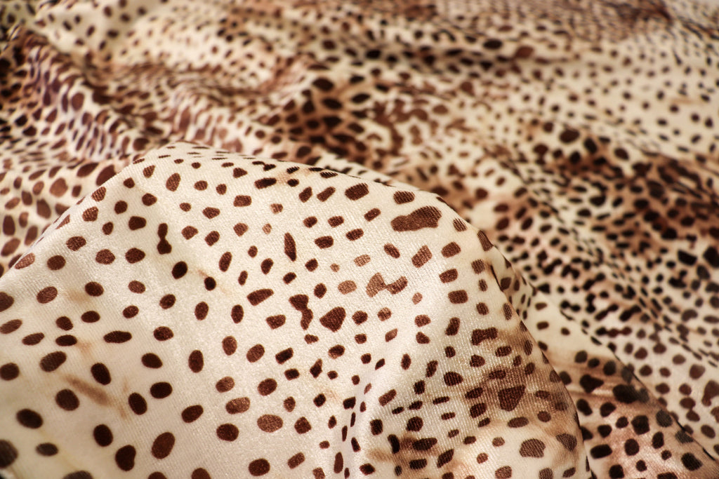 Cheetah Spot Velvet Fabric Animal Print