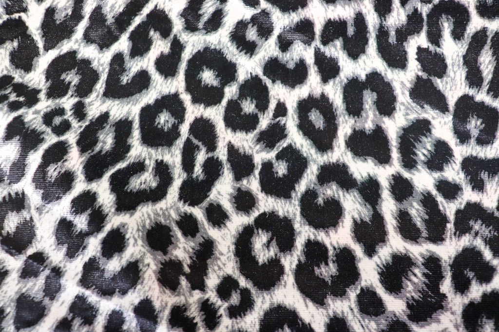 Brown Leopard Velvet Fabric Fur Effect Animal Print