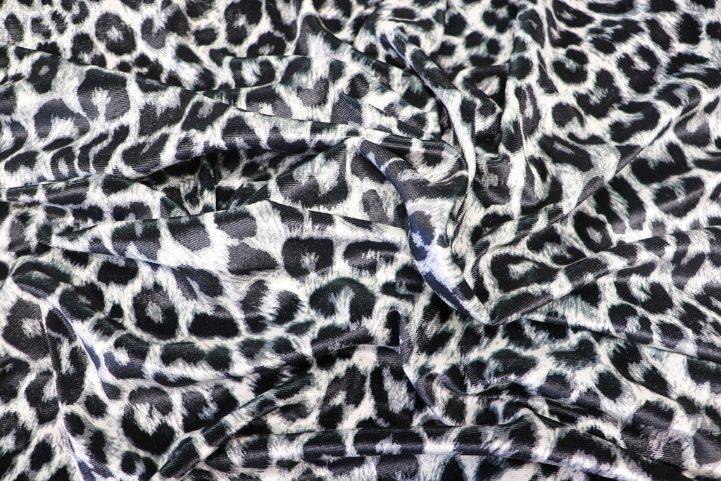 Brown Leopard Velvet Fabric Fur Effect Animal Print