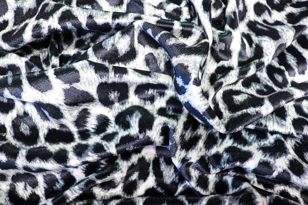 Brown Leopard Velvet Fabric Fur Effect Animal Print