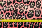 Jaguar Print Velvet Fabric Pink Black Lilac Green Animal Rosettes