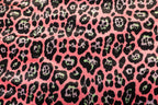 Jaguar Print Velvet Fabric Pink Black Lilac Green Animal Rosettes