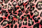 Jaguar Print Velvet Fabric Pink Black Lilac Green Animal Rosettes
