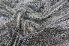 Silver Grey Leopard Velvet Fabric Mini Black Animal Spots