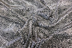 Silver Grey Leopard Velvet Fabric Mini Black Animal Spots
