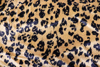 Beige Leopard Velvet Fabric Black Animal Spots