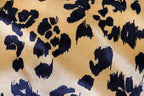 Beige Leopard Velvet Fabric Black Animal Spots