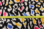 Black Leopard Velvet Fabric Yellow Pink Blue White Spots