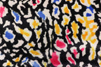 Black Leopard Velvet Fabric Yellow Pink Blue White Spots