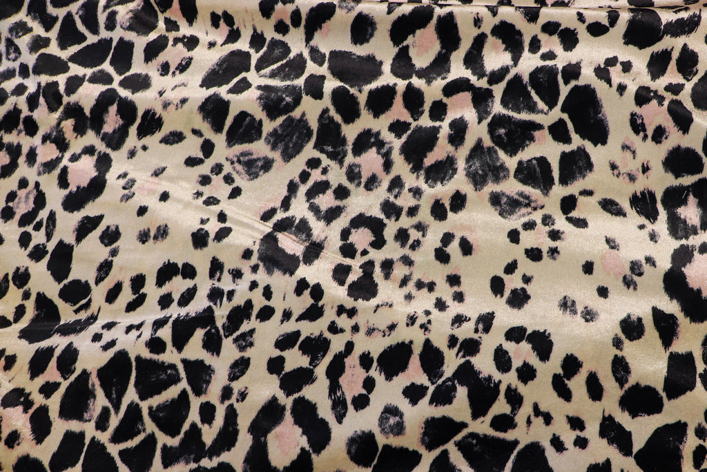 Nude Leopard Velvet Fabric Blush Pink Animal Spots
