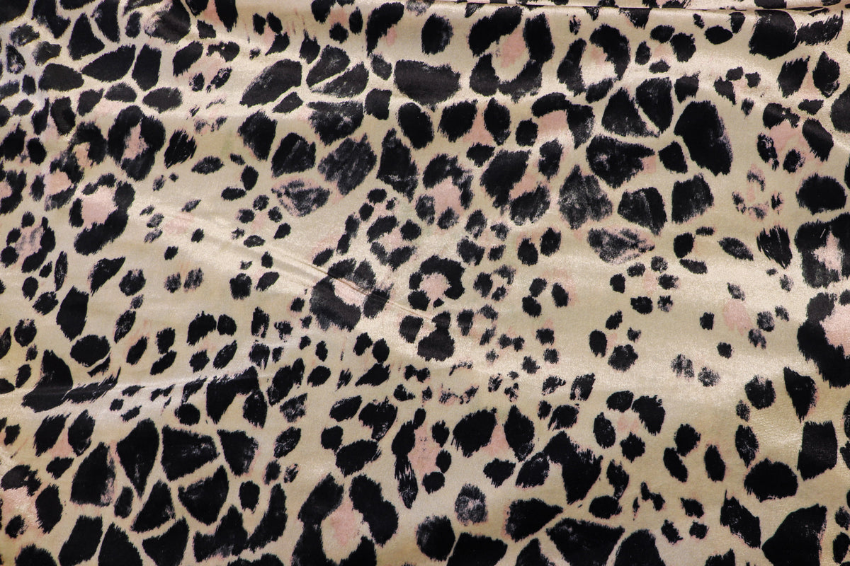 Nude Leopard Velvet Fabric Blush Pink Animal Spots