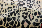 Nude Leopard Velvet Fabric Blush Pink Animal Spots