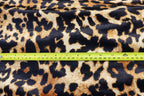 Golden Brown Leopard Velvet Fabric Animal Print
