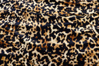 Golden Brown Leopard Velvet Fabric Animal Print