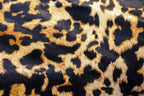 Golden Brown Leopard Velvet Fabric Animal Print