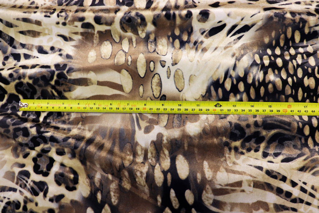 Mixed Animal Print Velvet Fabric Zebra Cheetah Leopard Tie Dye