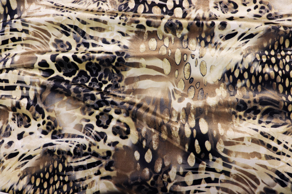 Mixed Animal Print Velvet Fabric Zebra Cheetah Leopard Tie Dye