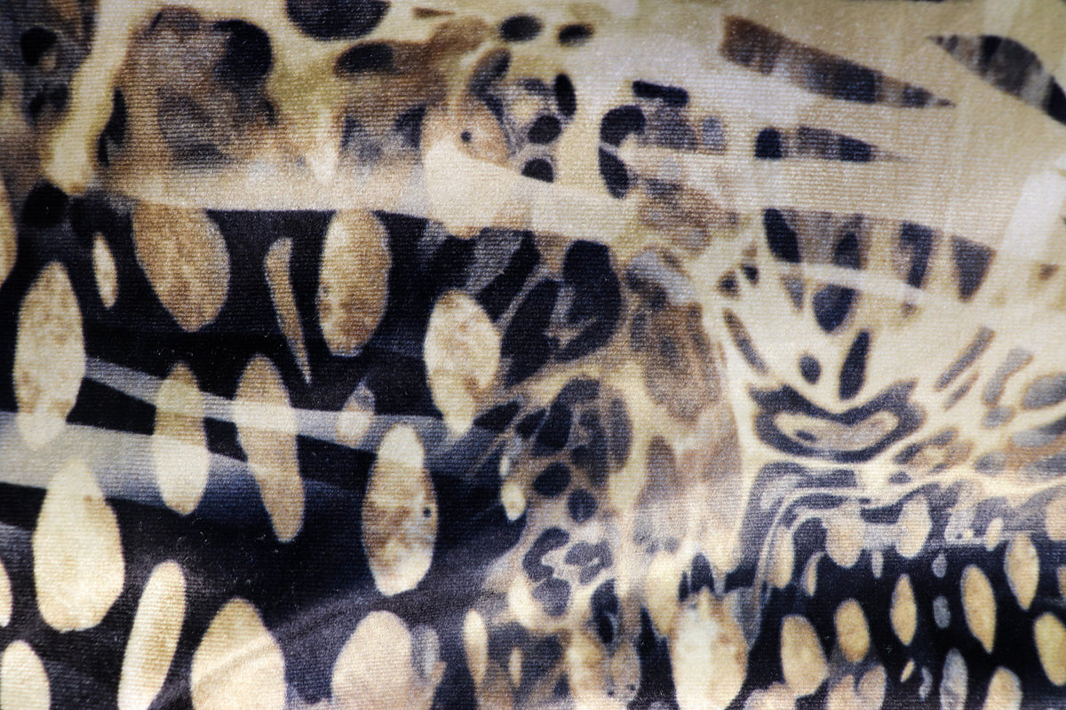 Mixed Animal Print Velvet Fabric Zebra Cheetah Leopard Tie Dye