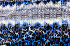 Blue Abstract Velvet Fabric Oriental Inspired Design
