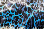Blue Abstract Velvet Fabric Oriental Inspired Design