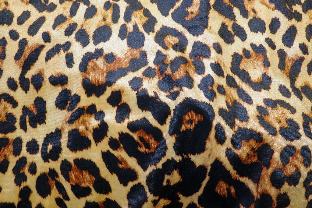 Brown Leopard Velvet Fabric Classic Animal Print